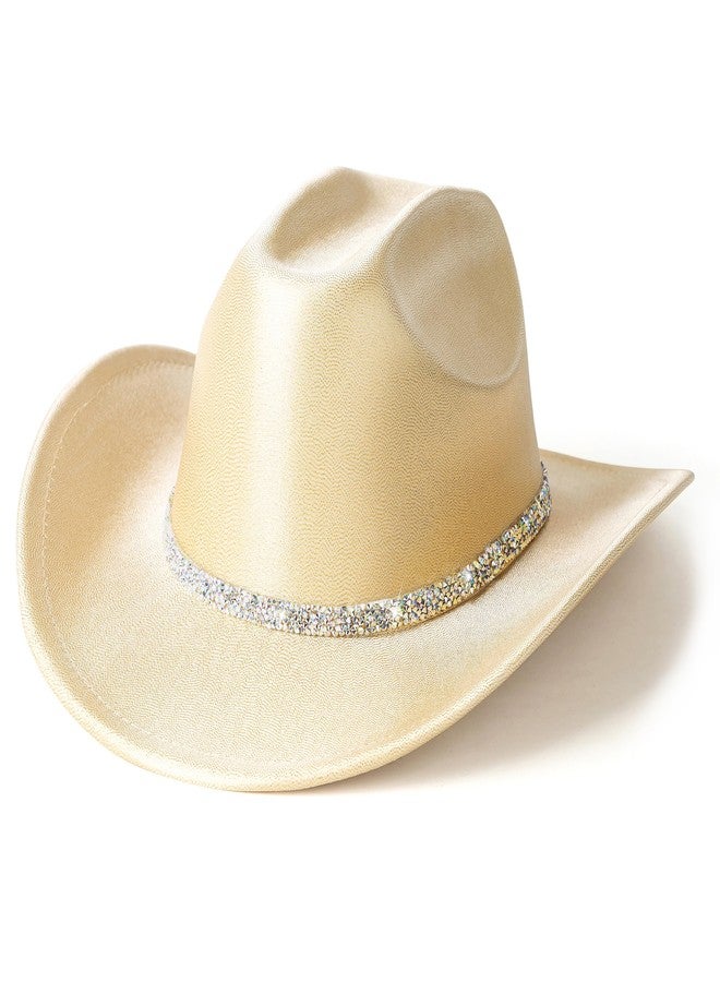 Lisianthus Glitter Cowboy Hat for Women and Men Party Disco Cowgirl Hat Gold - Image 1